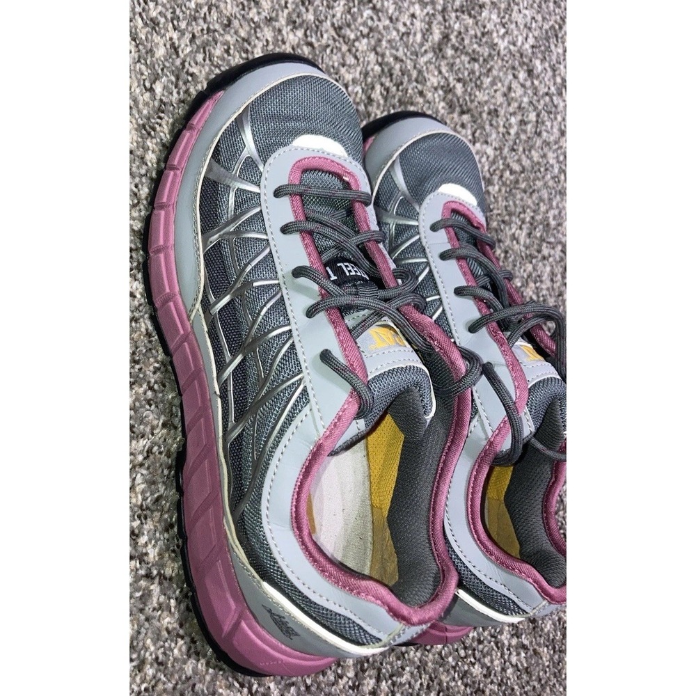 CAT Caterpillar Ergo Work Shoes Womens 10 Gray Pink Steel Toe Comfort Sneakers - Picture 4 of 13